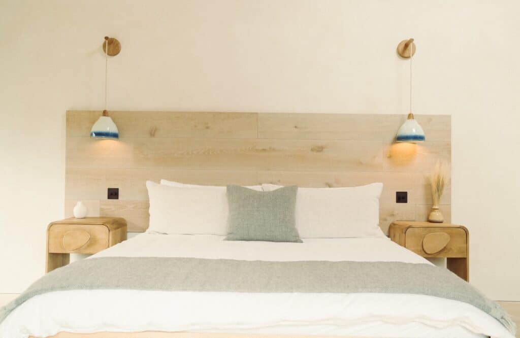 Handwoven Moorstone Blanket and Cushion of undyed British wool (PhotographerMadebyLewis)